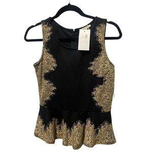 Medium black lace boutique top NWT Mystree